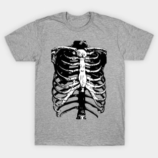 Skeleton Ribs | Skeletons | Anatomy | Bones | Rib Cage | Black and White | T-Shirt